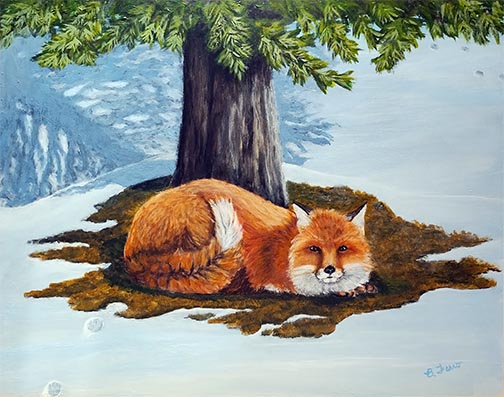 Winter Nap- Fox